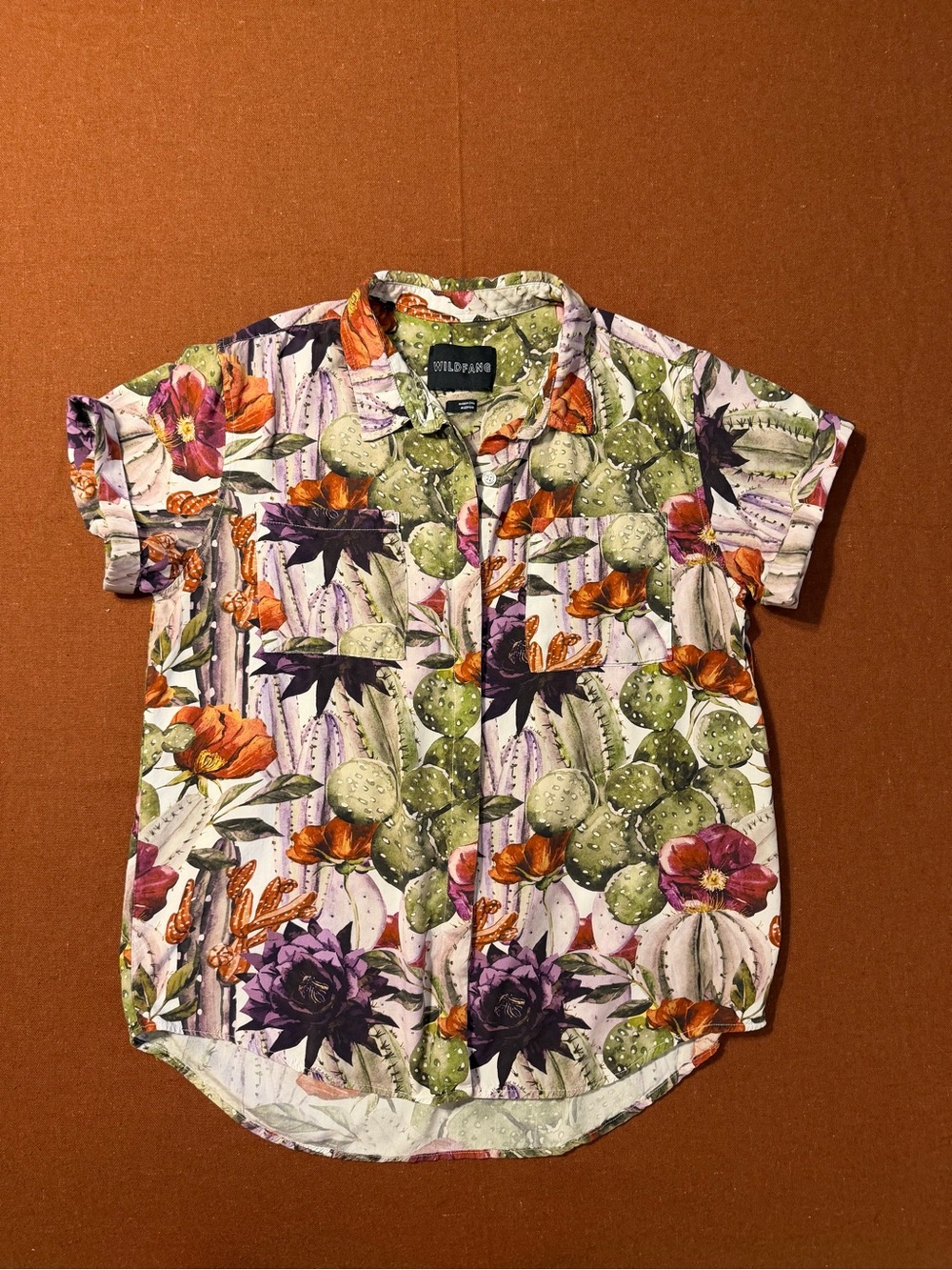 Wildfang Empower Short Sleeve Shirt in Cactus Floral - Picture 7 of 16